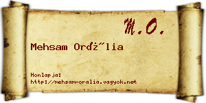 Mehsam Orália névjegykártya